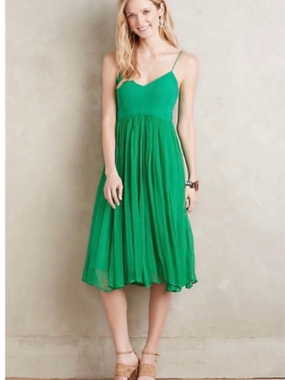 HD in Paris Emerald Green Spaghetti Strap Midi Dress